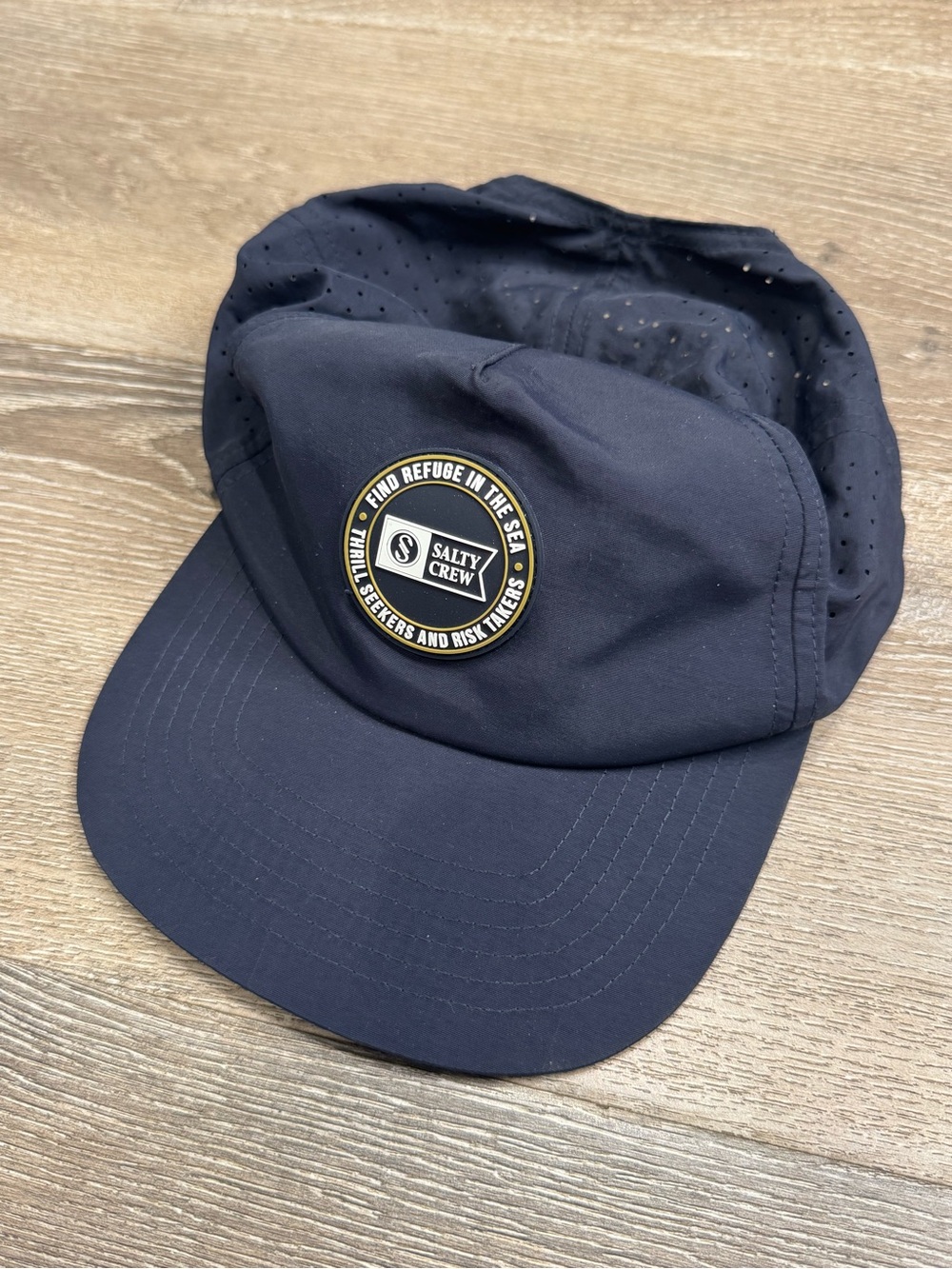 Salty Crew Navy Snapback Cap with Yellow Rope Trim 1131